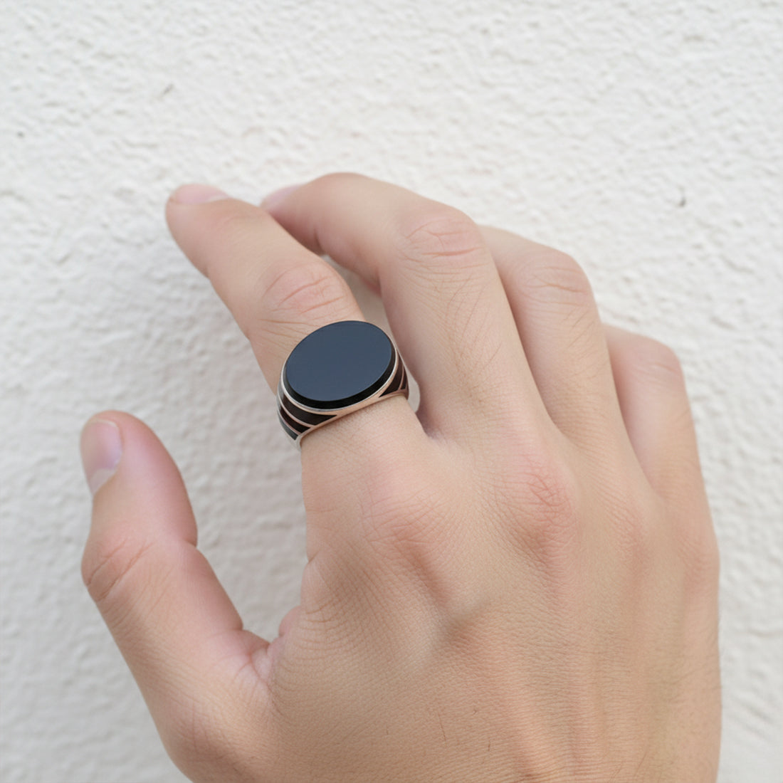 Sterling Silver EterKnight Noir Eclipse Ring for Men