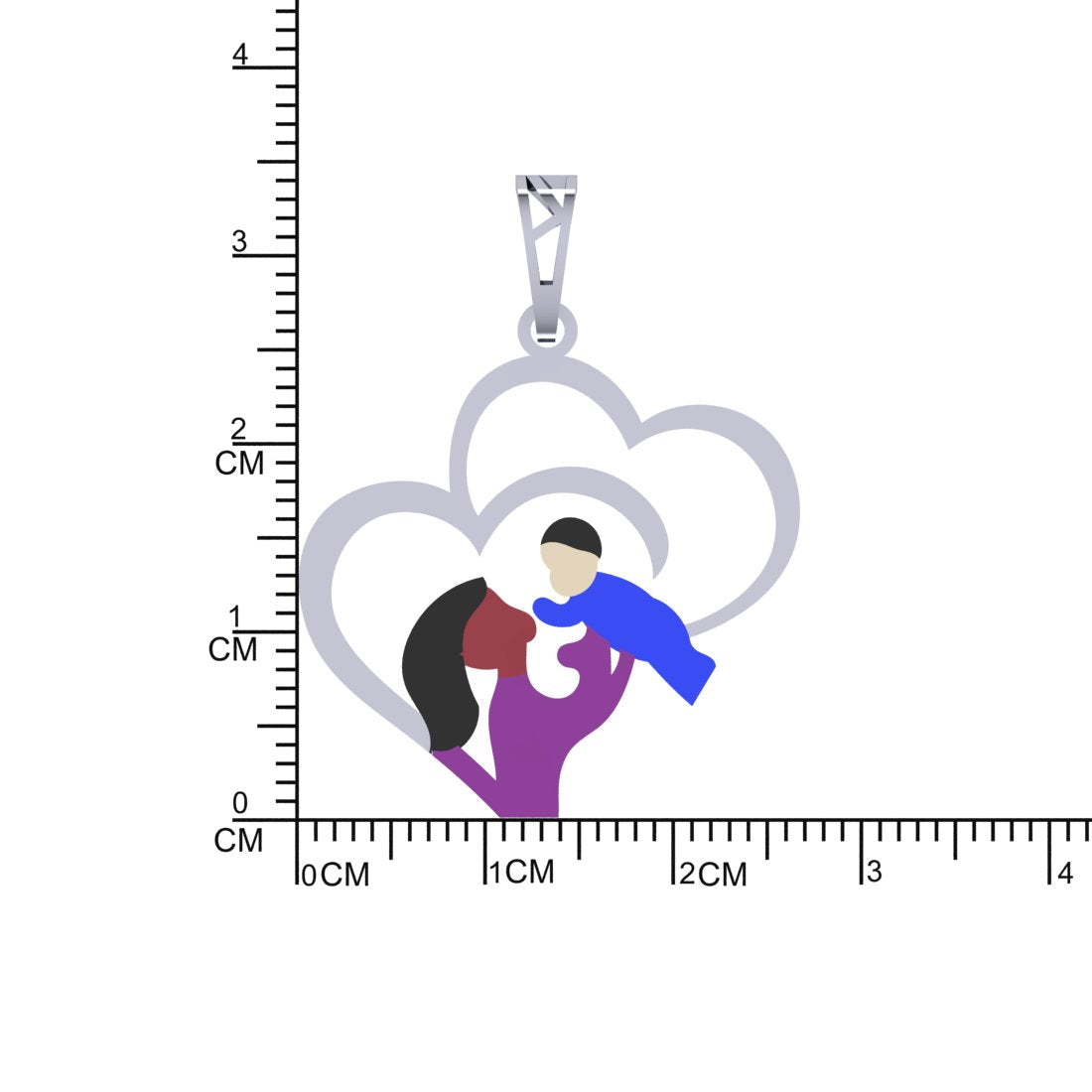 Sterling Silver 925 Mother's love Chain Pendant for Women and Girls