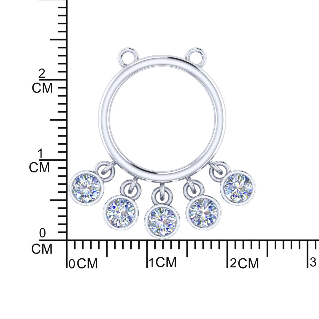 Sterling Silver 925 Charm in Round Chain Pendant for Women and Girls