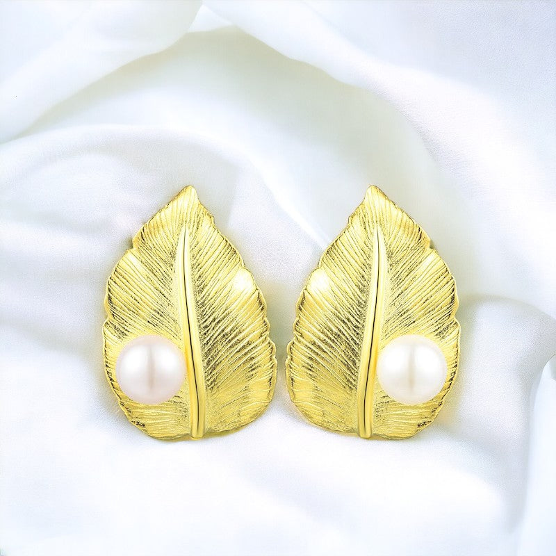 Golden Leaf Earring For Women & Girls
