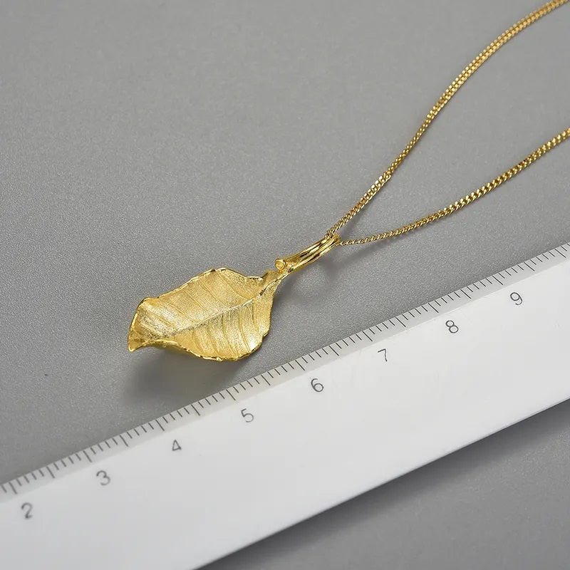 Golden Leaf Pendant For Women & Girls(Without Chain)