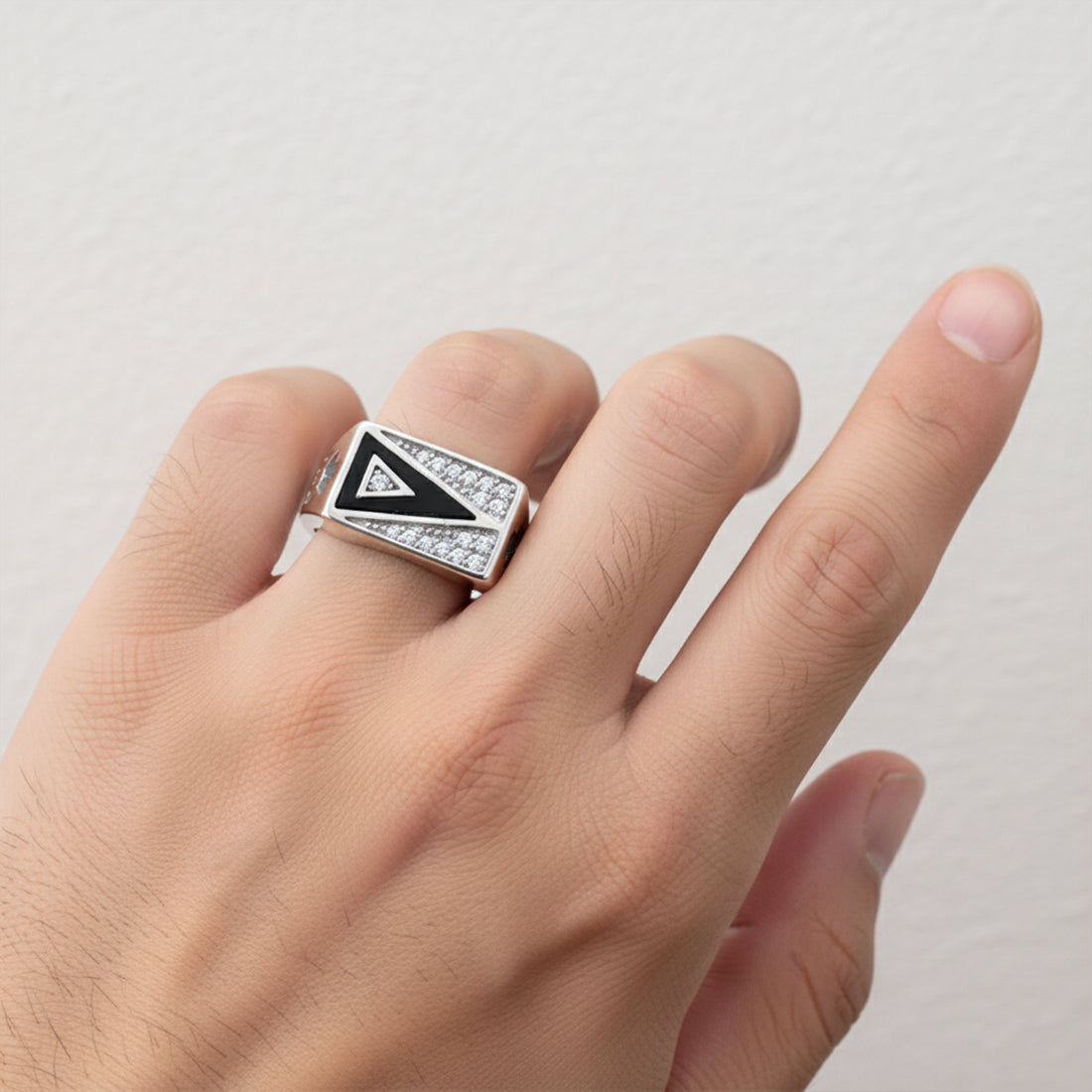 Sterling Silver EterKnight Noir Apex Ring for Men