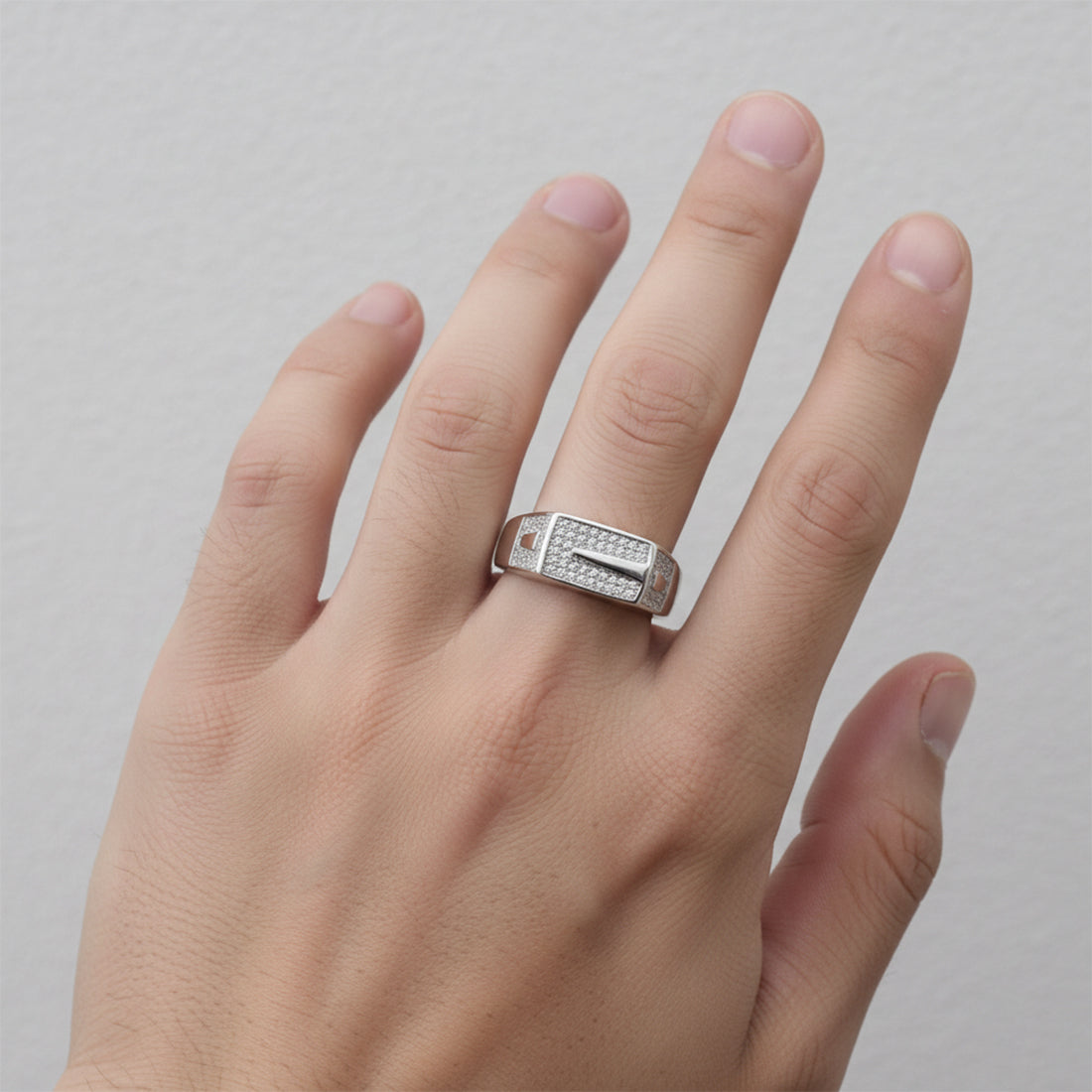 Sterling Silver EterKnight Duoline Ring for Men