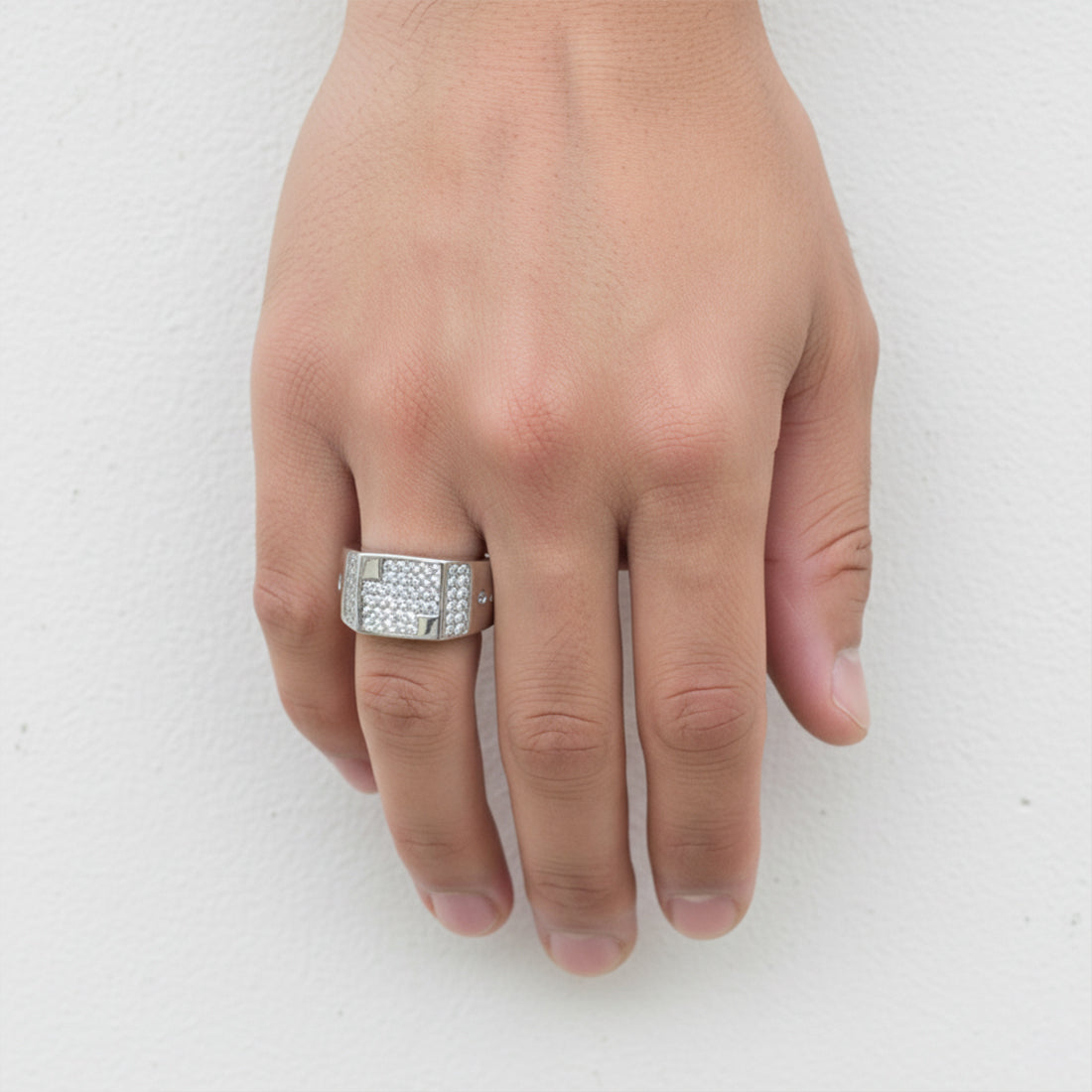 Sterling Silver EterKnight Offset Ring for Men