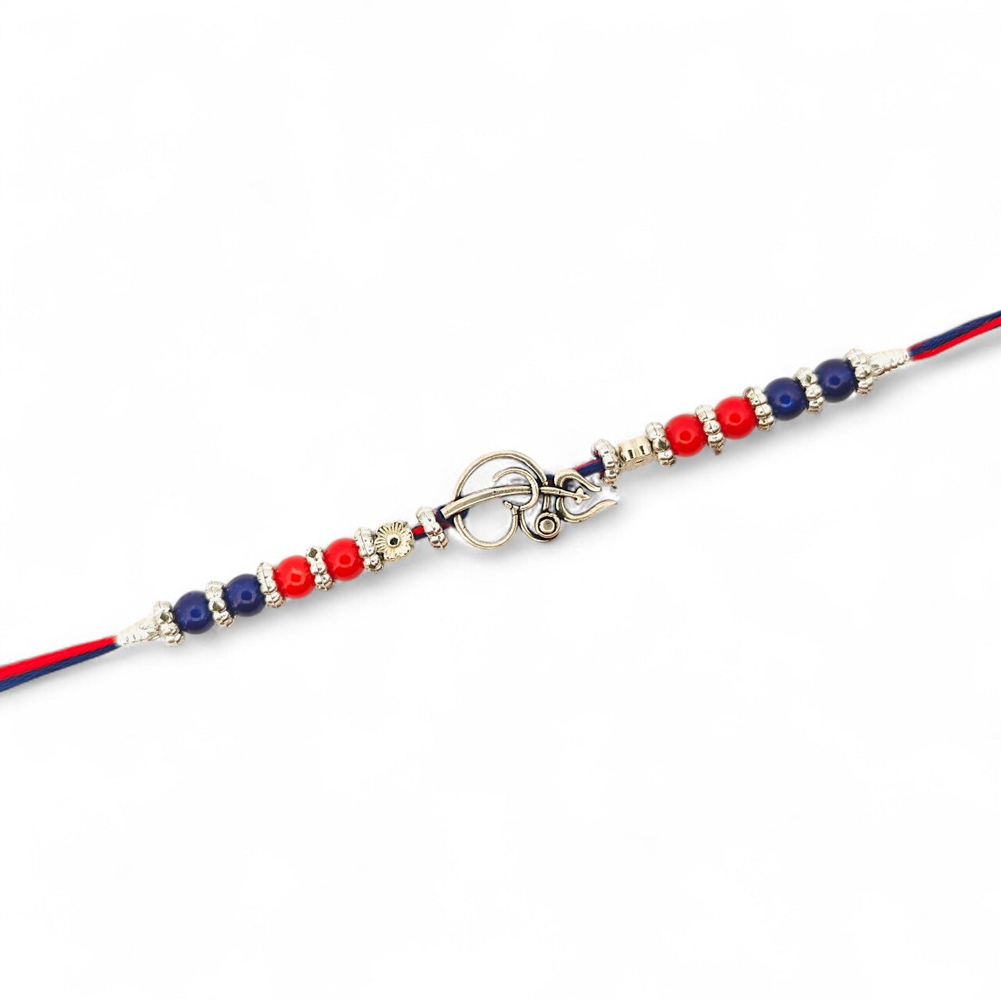 Sterling Silver Oxidized Om Trishul Rakhi