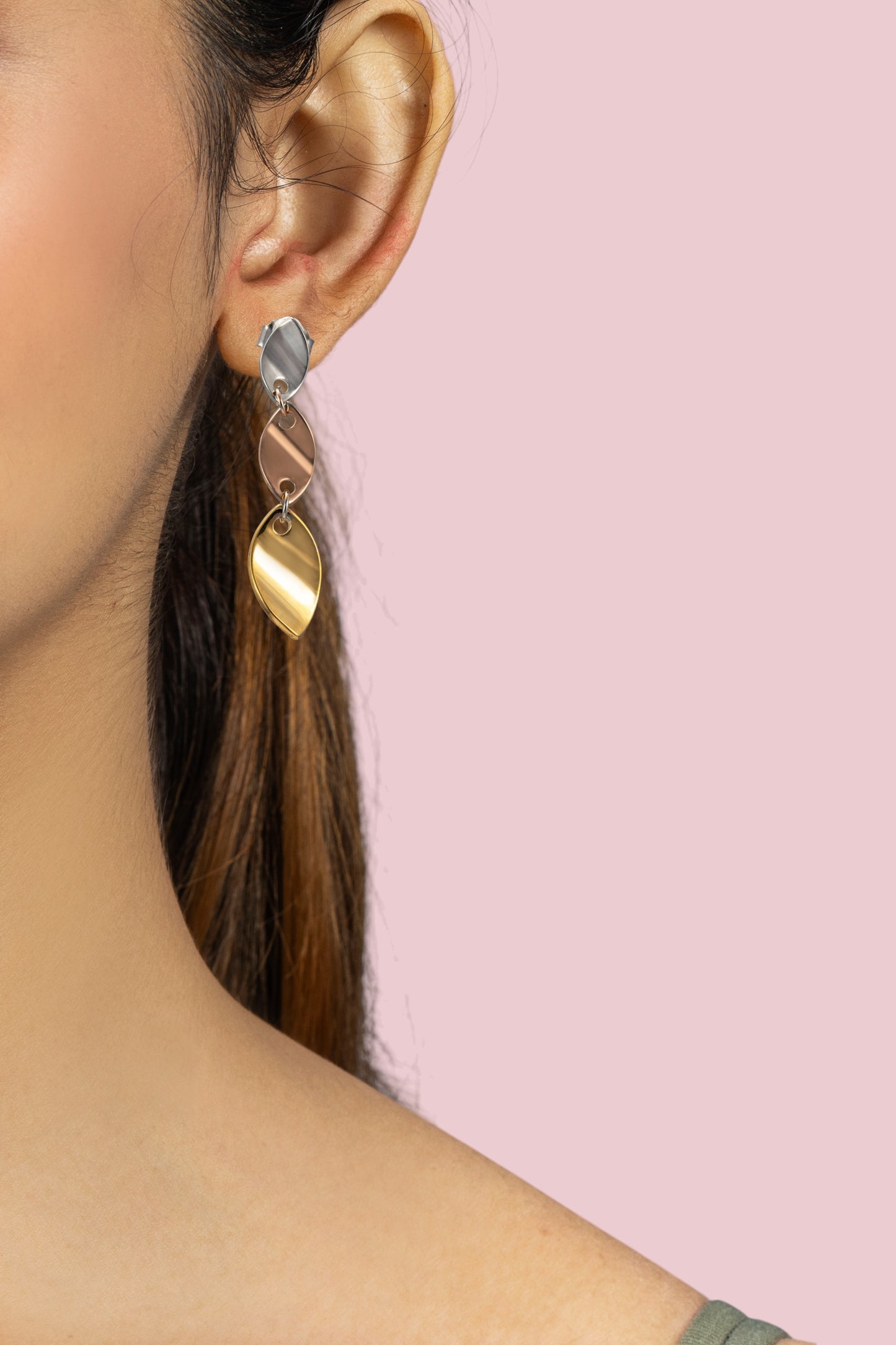 Sterling Silver Leaf Cut Dangle Earrings for Women and Girls