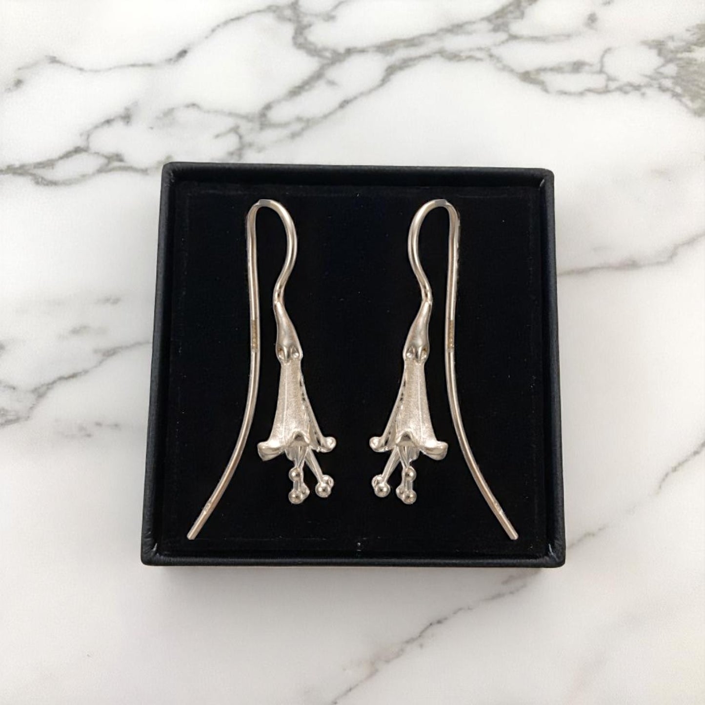 Sterling Silver Lily Design Hook Earrings for Women and Girls