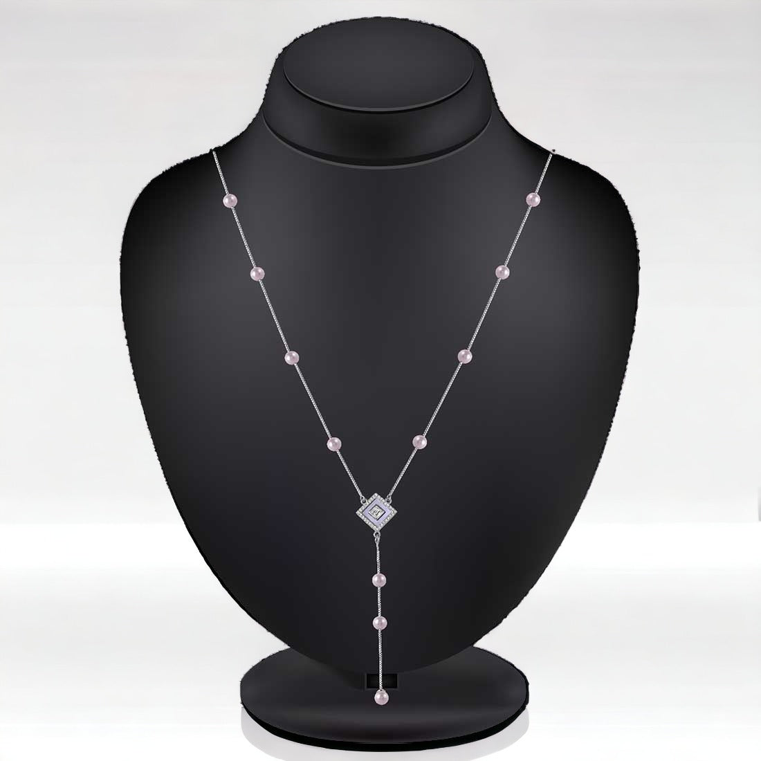 Cube String Silver Necklace For Women & Girls