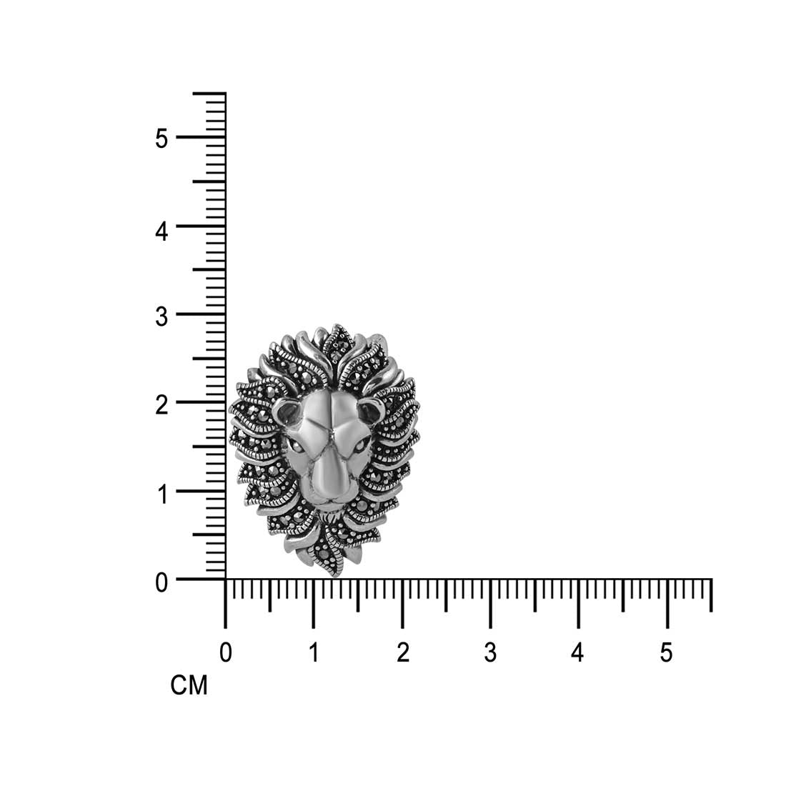 Moon Tarnish Oxidized Silver Lion Brooch Cum Pendant For Men & Women