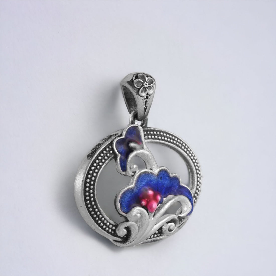 Moon Tarnish Oxidized Mina-Kari Pendant For Women & Girls(Without Chain)