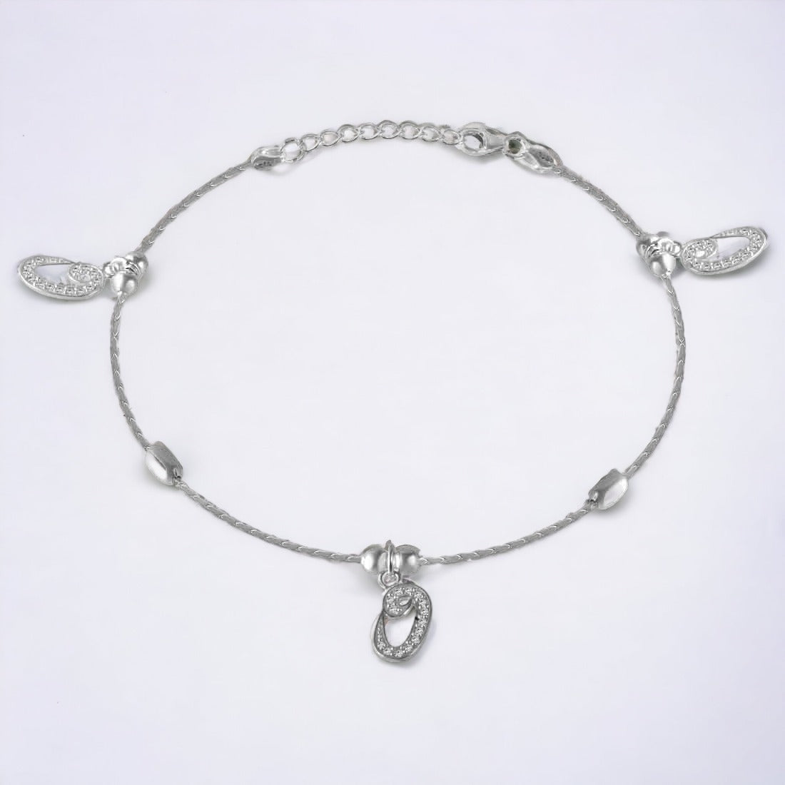 Cubic Zircon Charm Anklet For Women & Girls