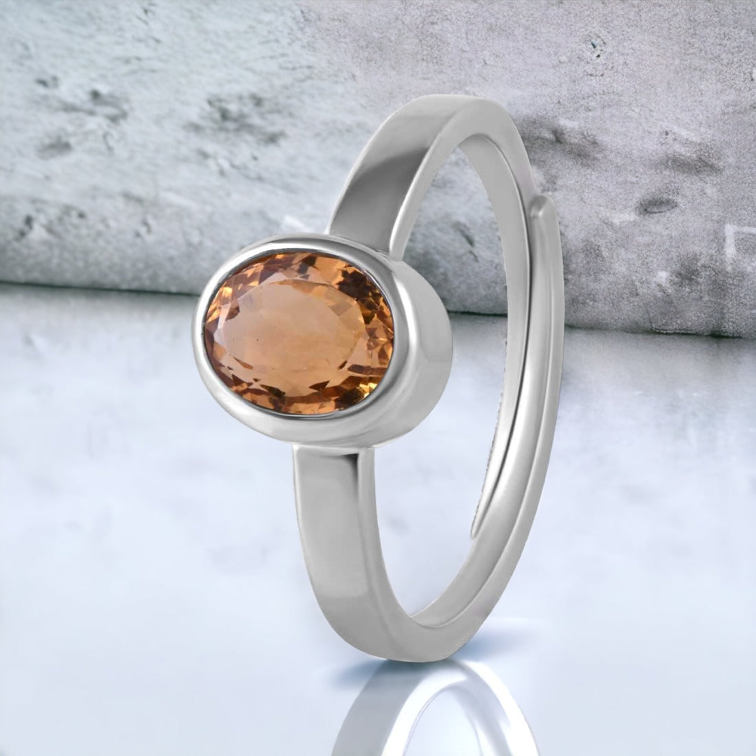 Certified Natural Citrine (Local Name Yellow Topaz) Ring For Men Women