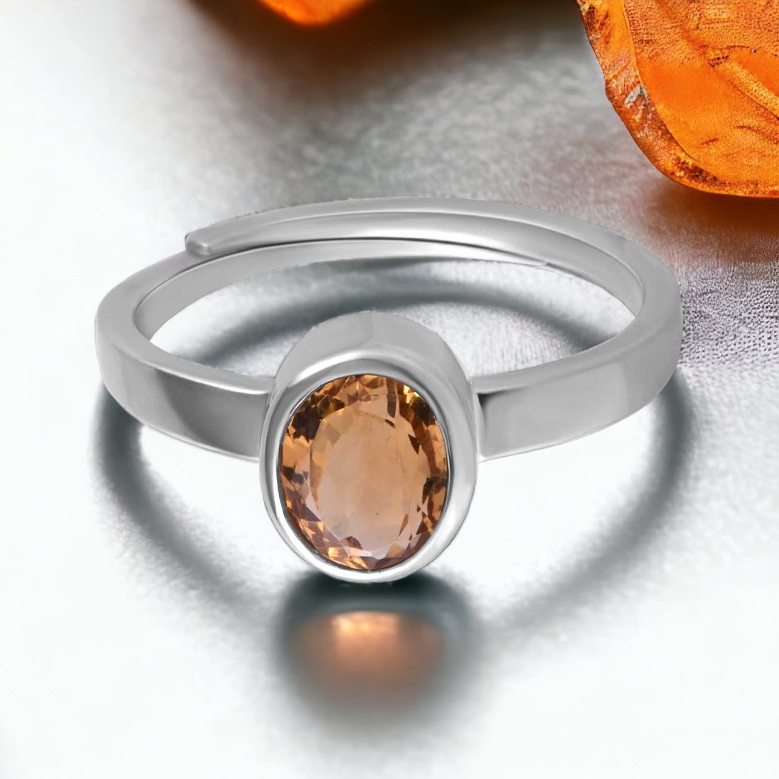 Certified Natural Citrine (Local Name Yellow Topaz) Ring For Men & Women