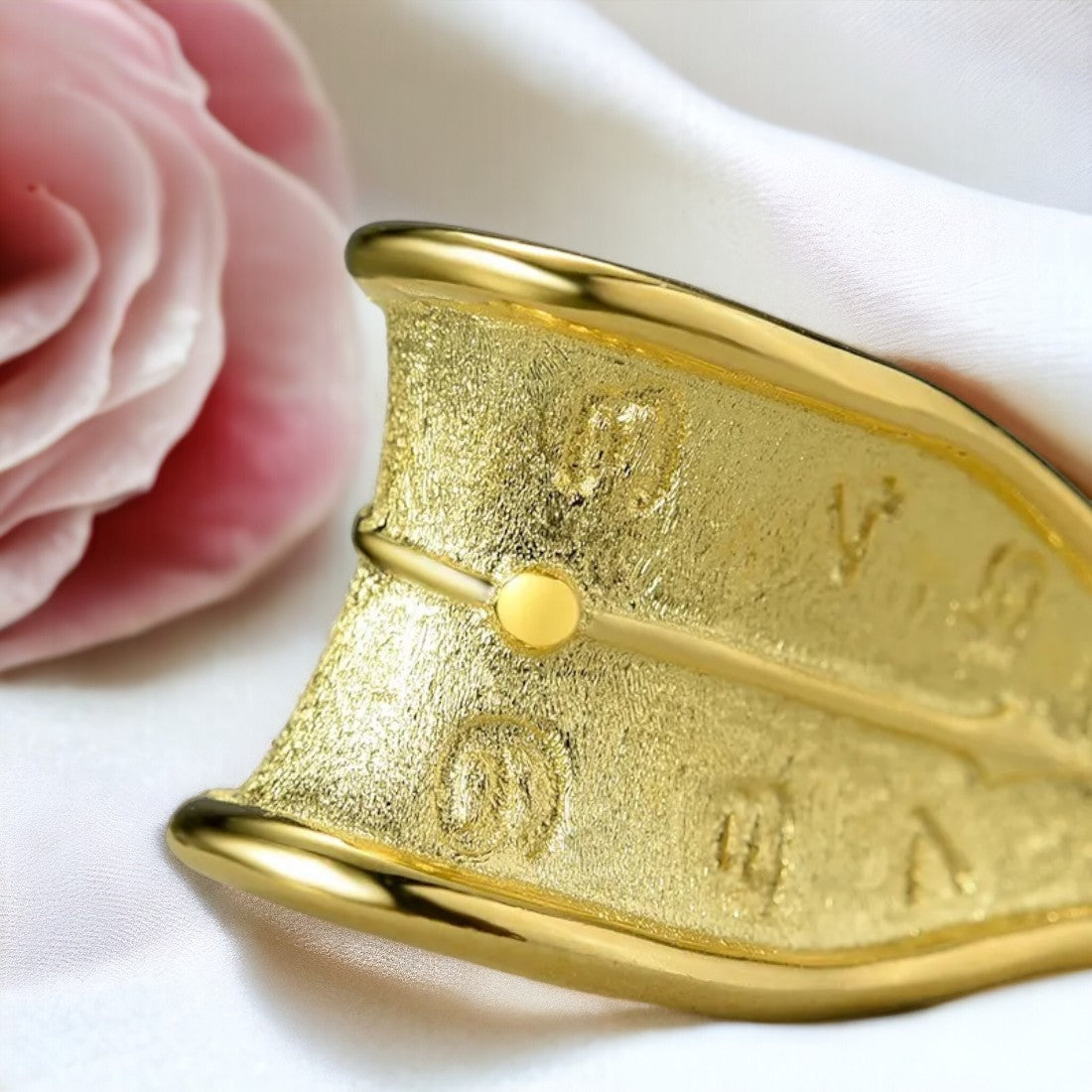 Golden Clock Leaf Pendant For Women & Girls(Without Chain)