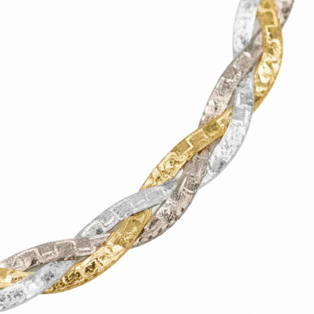 Stylish Twisted Triple Tone Silver Anklet for Women & Girls