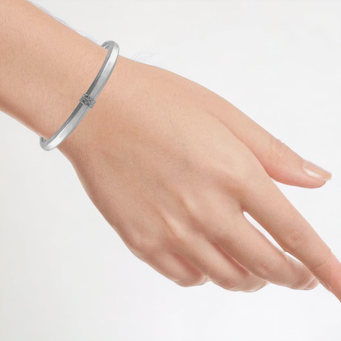 Sterling Silver Kada Bangle Pair For Women & Girls