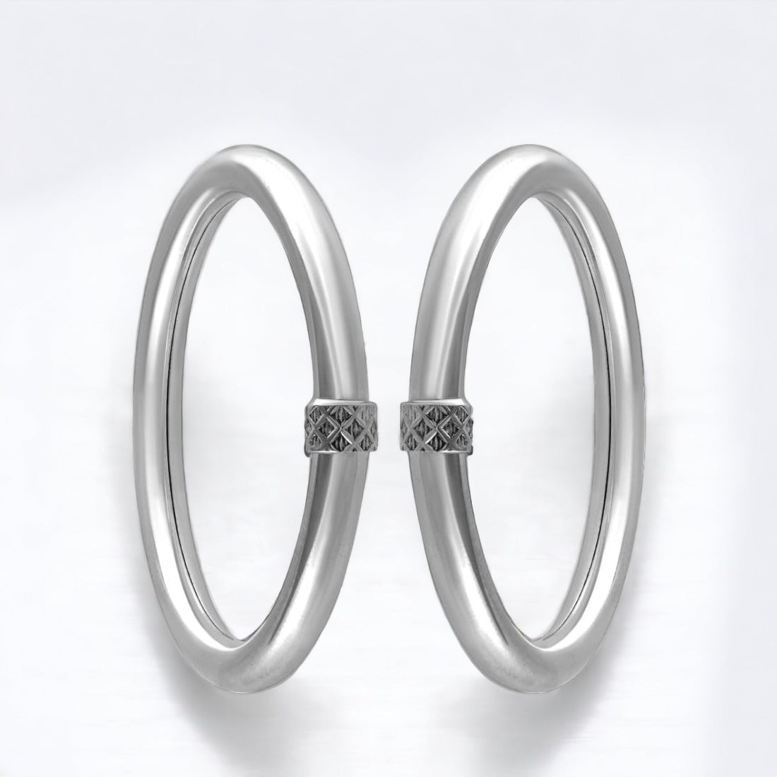 Pure 925 Sterling Silver Kada Bangle Pair For Kids