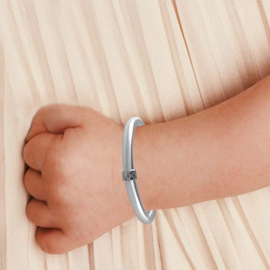 Pure 925 Sterling Silver Kada Bangle Pair For Kids