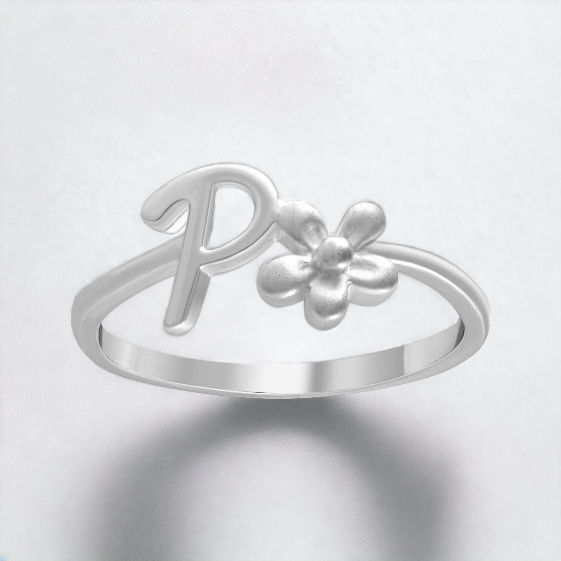 P Letter Ring For Women Girls