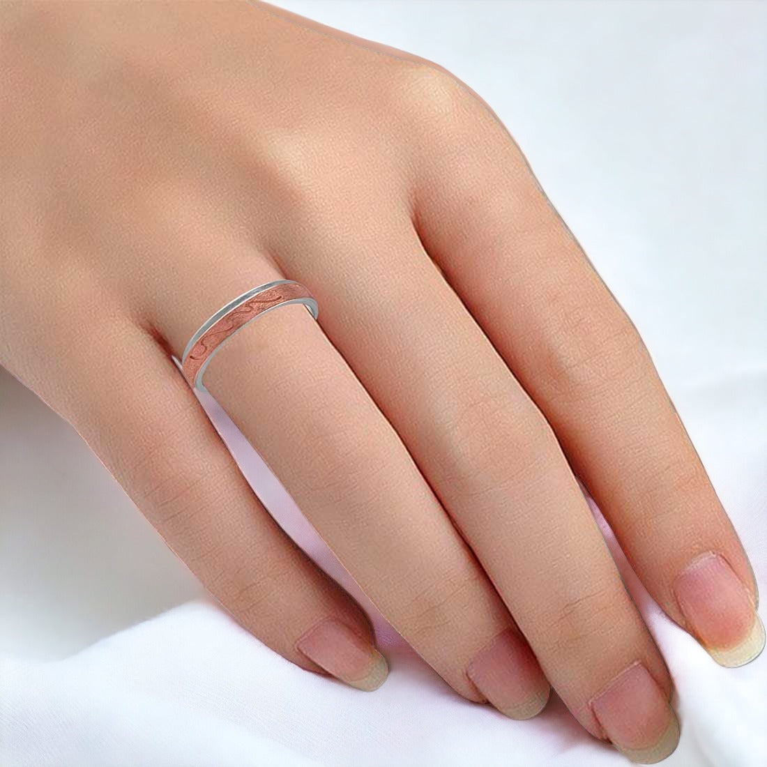 Rose Gold Plated Couple Ring Set