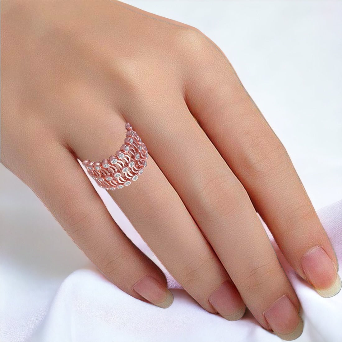 Rosegold Bracelet Cum Ring For Women & Girls