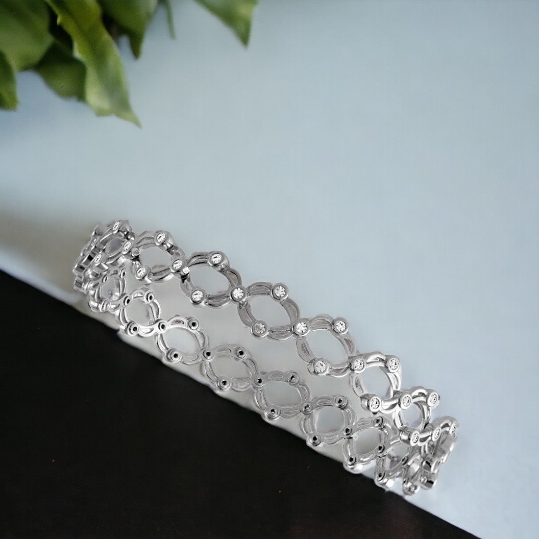 Sterling Silver Bracelet Cum Ring For Women & Girls