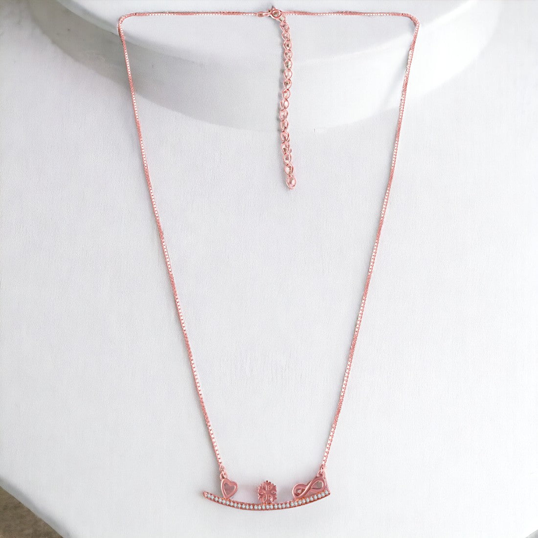 Rose gold Sledge Of Infinity Love Pendant(with chain)
