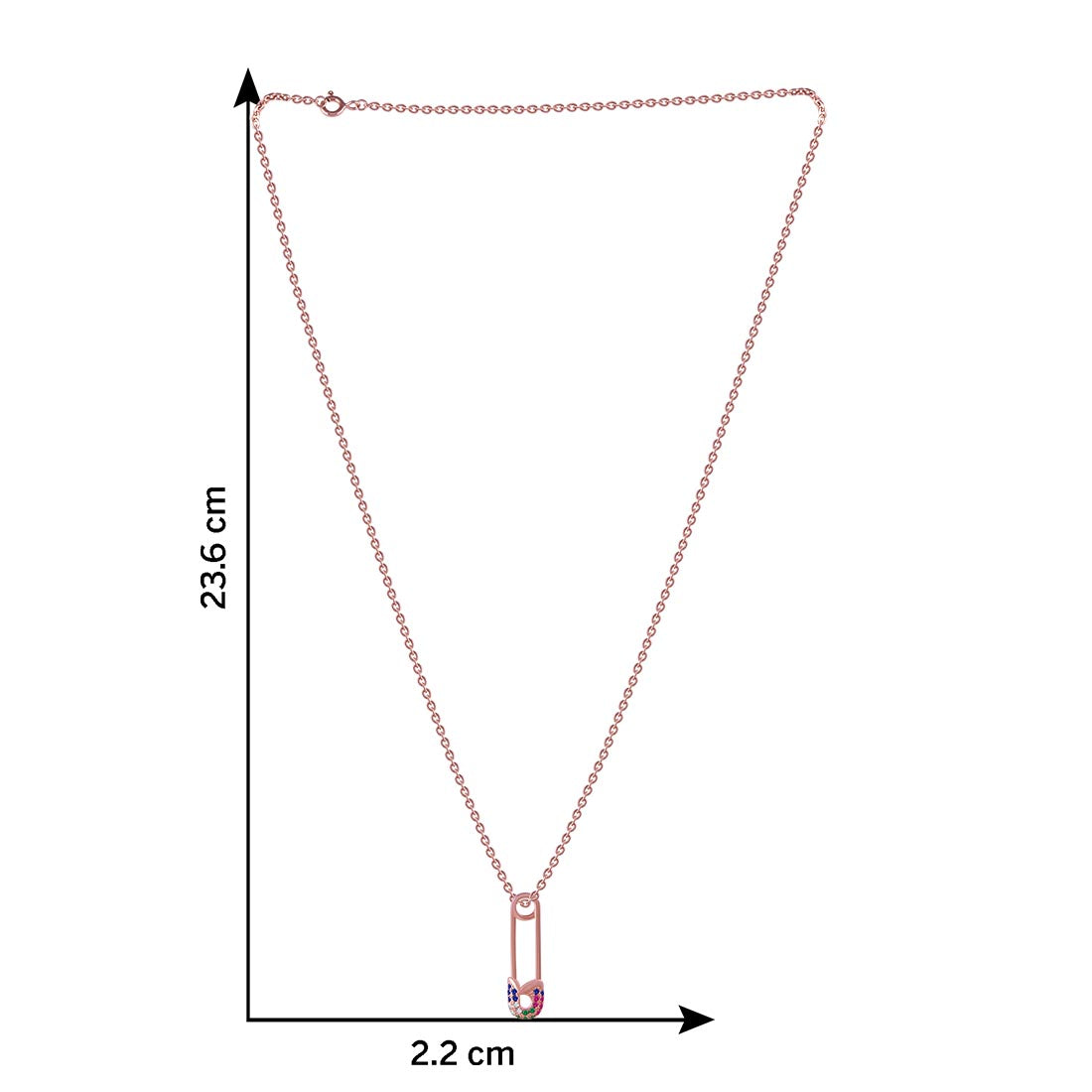 Rosegold Pin Style Chain Pendant