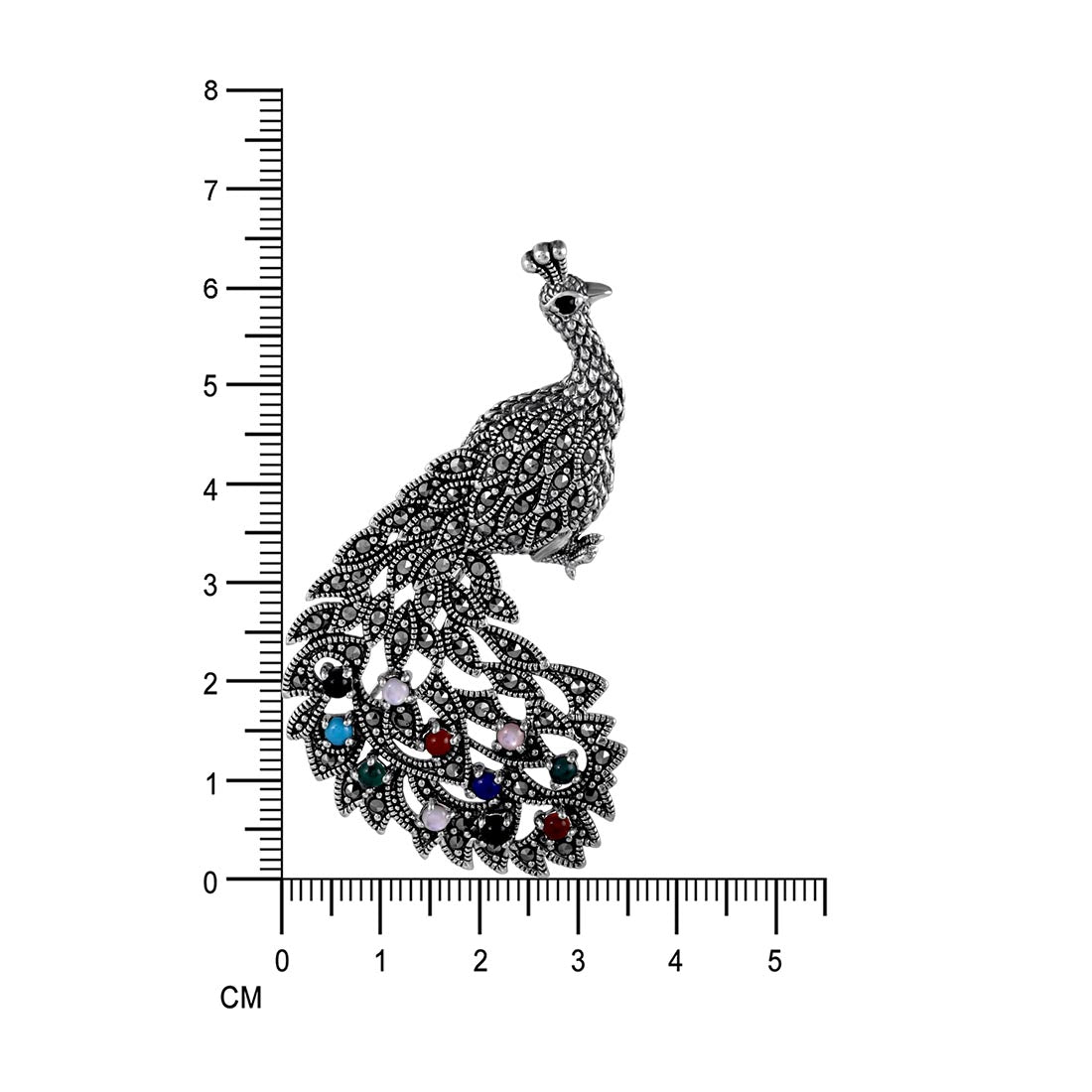 Moon Tarnish Oxidized Multicolour Peacock Brooch Cum Pendant For Women