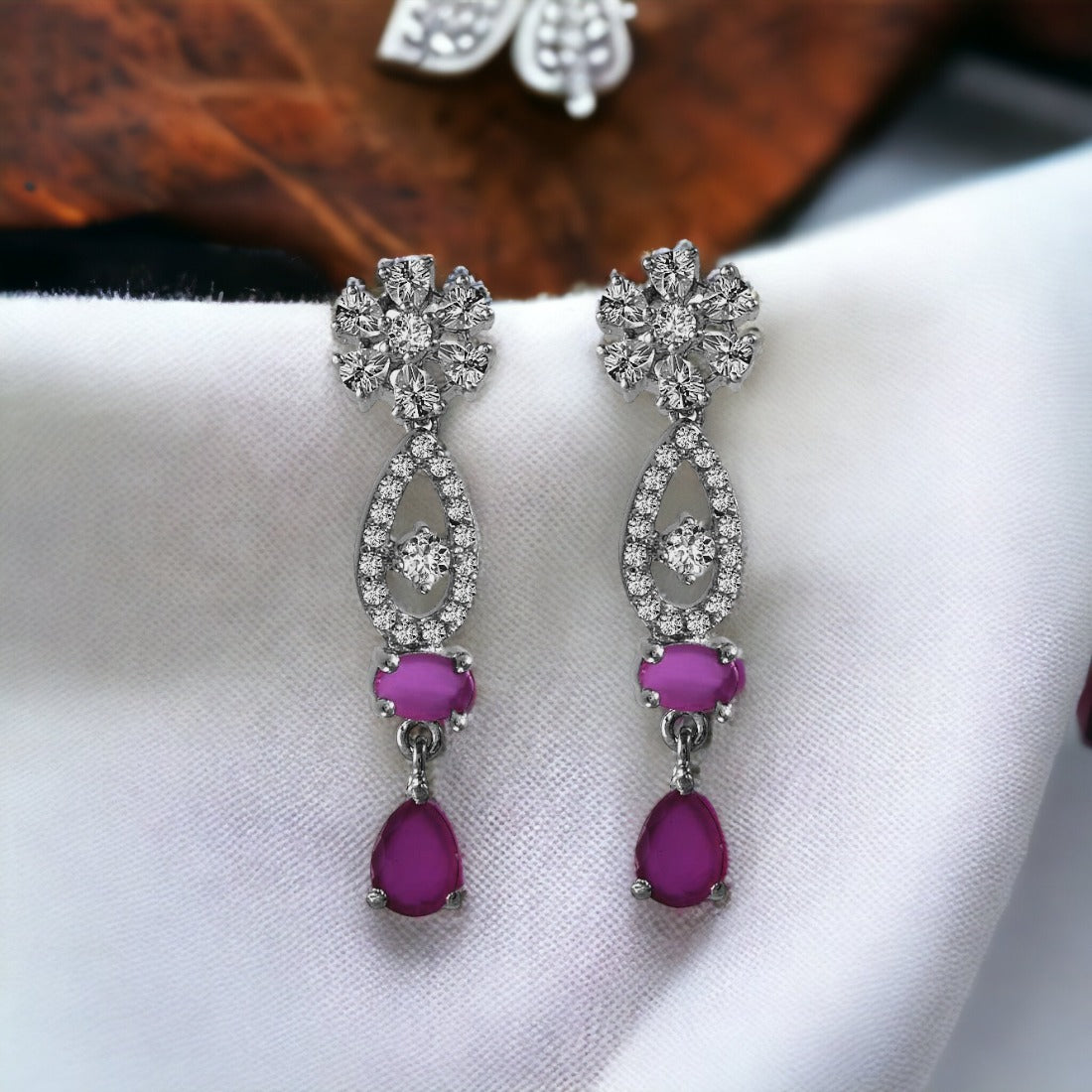 Viola Cubic Zirconia Bib Set For Women & Girls