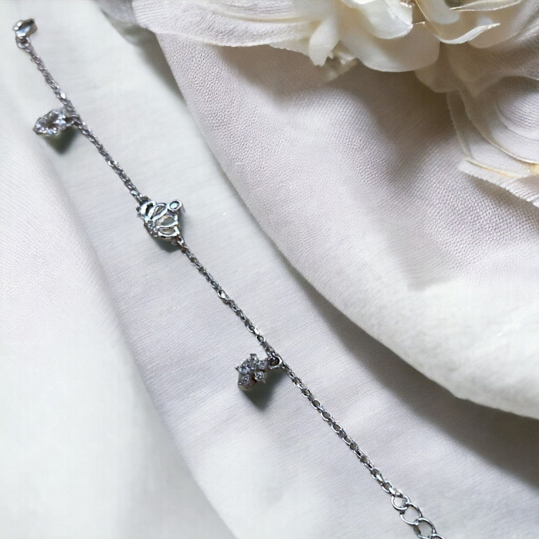 Crown Charm Bracelet For Women & Girls