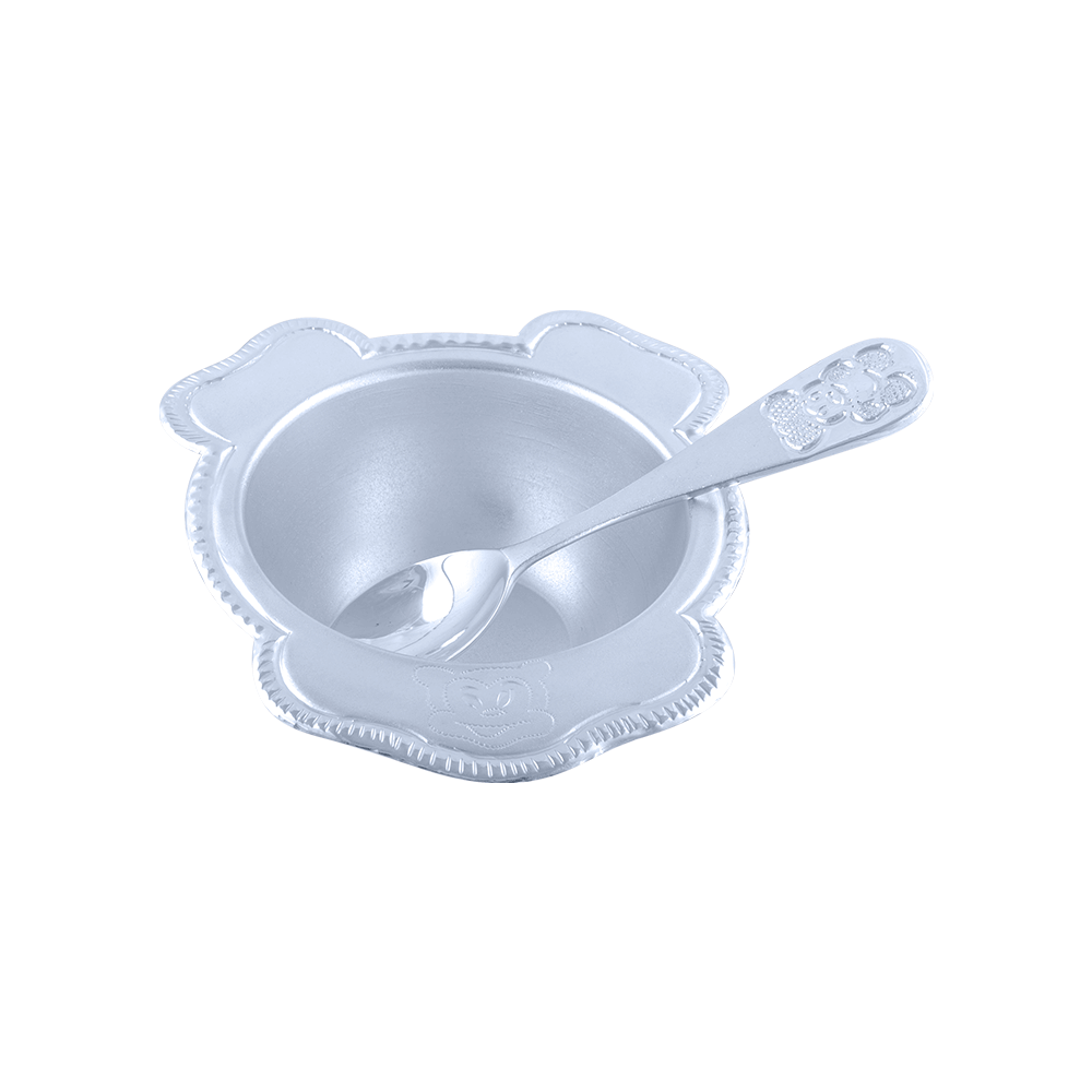 Silver Bowl Spoon Set