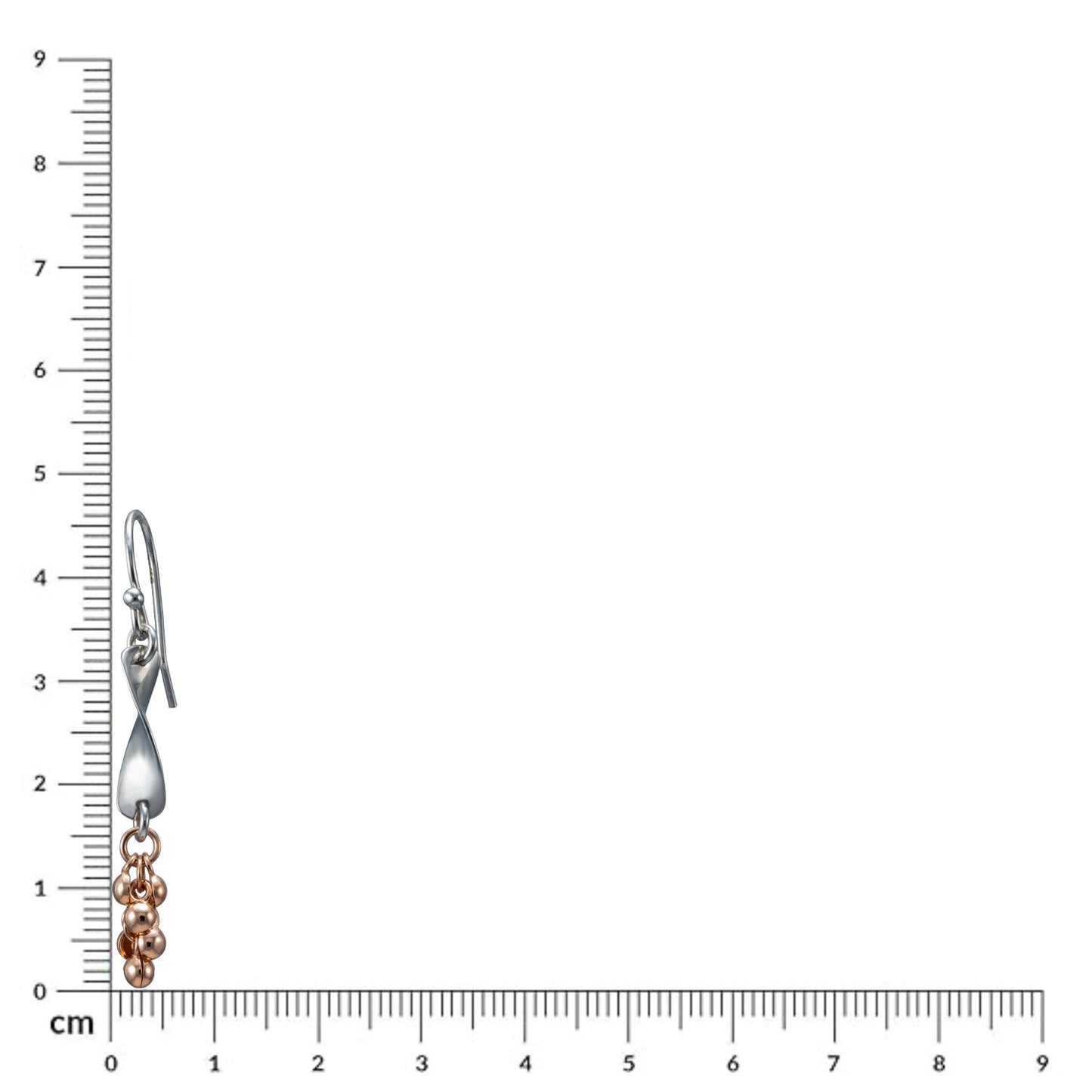 Sterling Silver Dual tone Twisted Earrings for Women and Girls