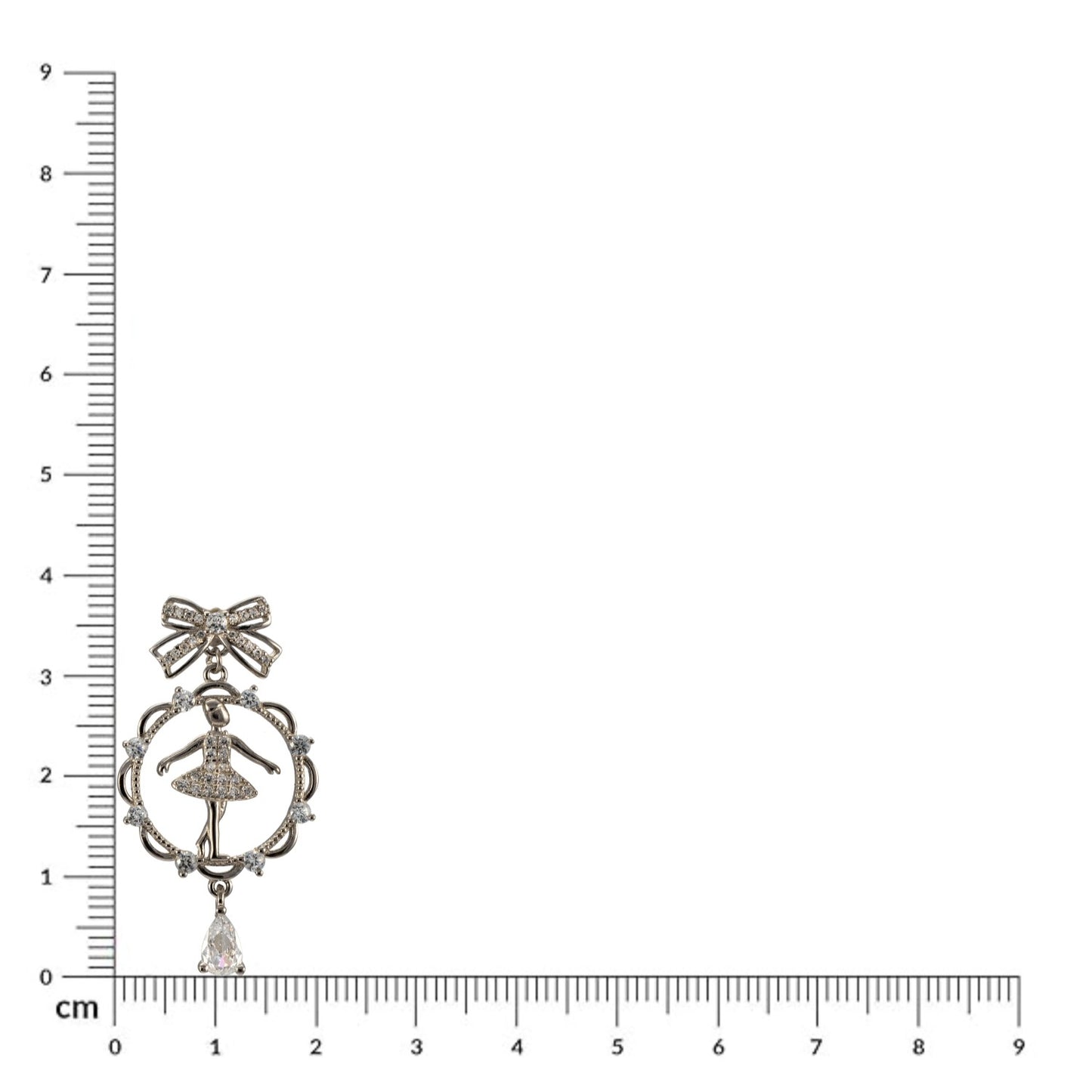 Sterling Silver Zircon Studded Dancing Doll Earrings for Women and Girls