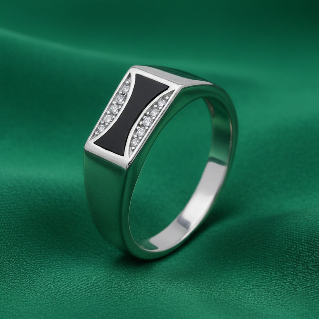 Sterling Silver EterKnight Noir Arc Ring for Men