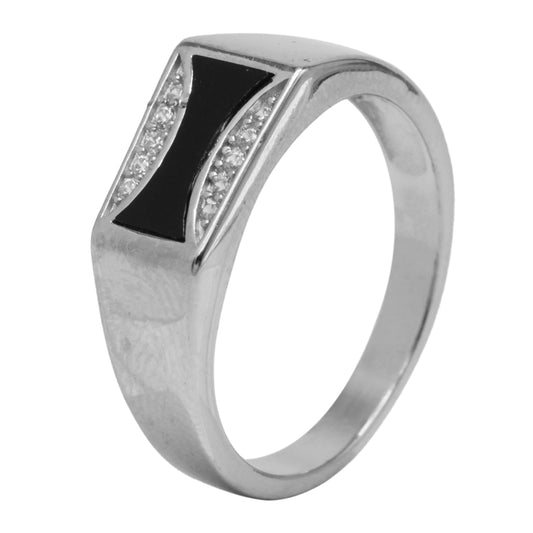 Sterling Silver EterKnight Noir Arc Ring for Men