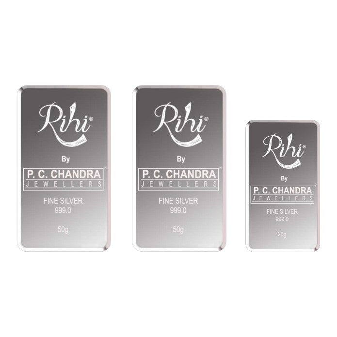 Silver Bar Coin 120 Grams (50 Grams + 50 Grams + 20 Grams) (999 Purity)