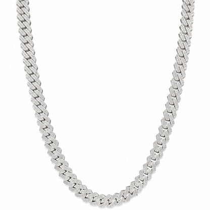 Sterling Silver EterKnight Stone Studded Cuban Link Chain for Men