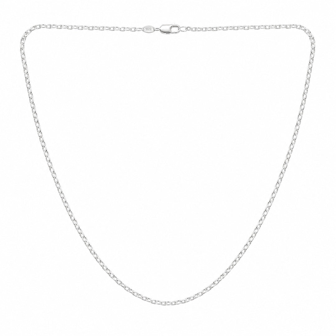 Sterling Silver Oval Cable Link Chain for Men and Women