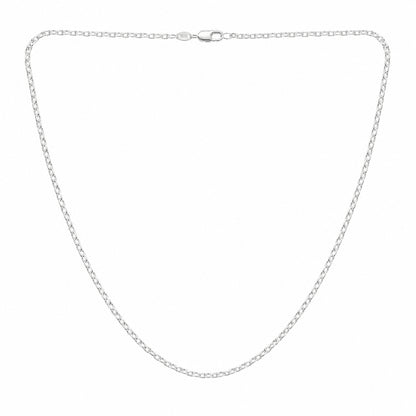 Sterling Silver Oval Cable Link Chain for Men and Women