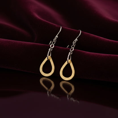 Sterling Silver Gold plated Tear drop earrings for Women and Girls