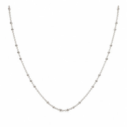 Sterling Silver Beaded Station Chain for Women