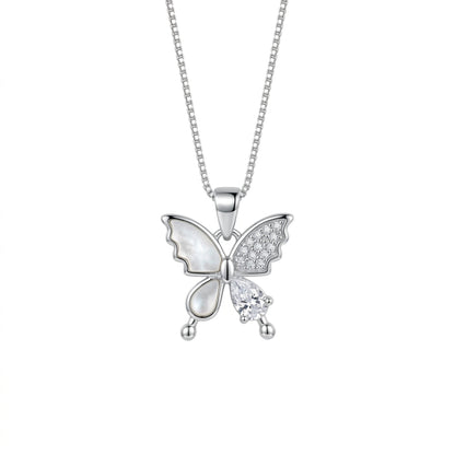 Sterling Silver Butterfly Chain Pendant for Women