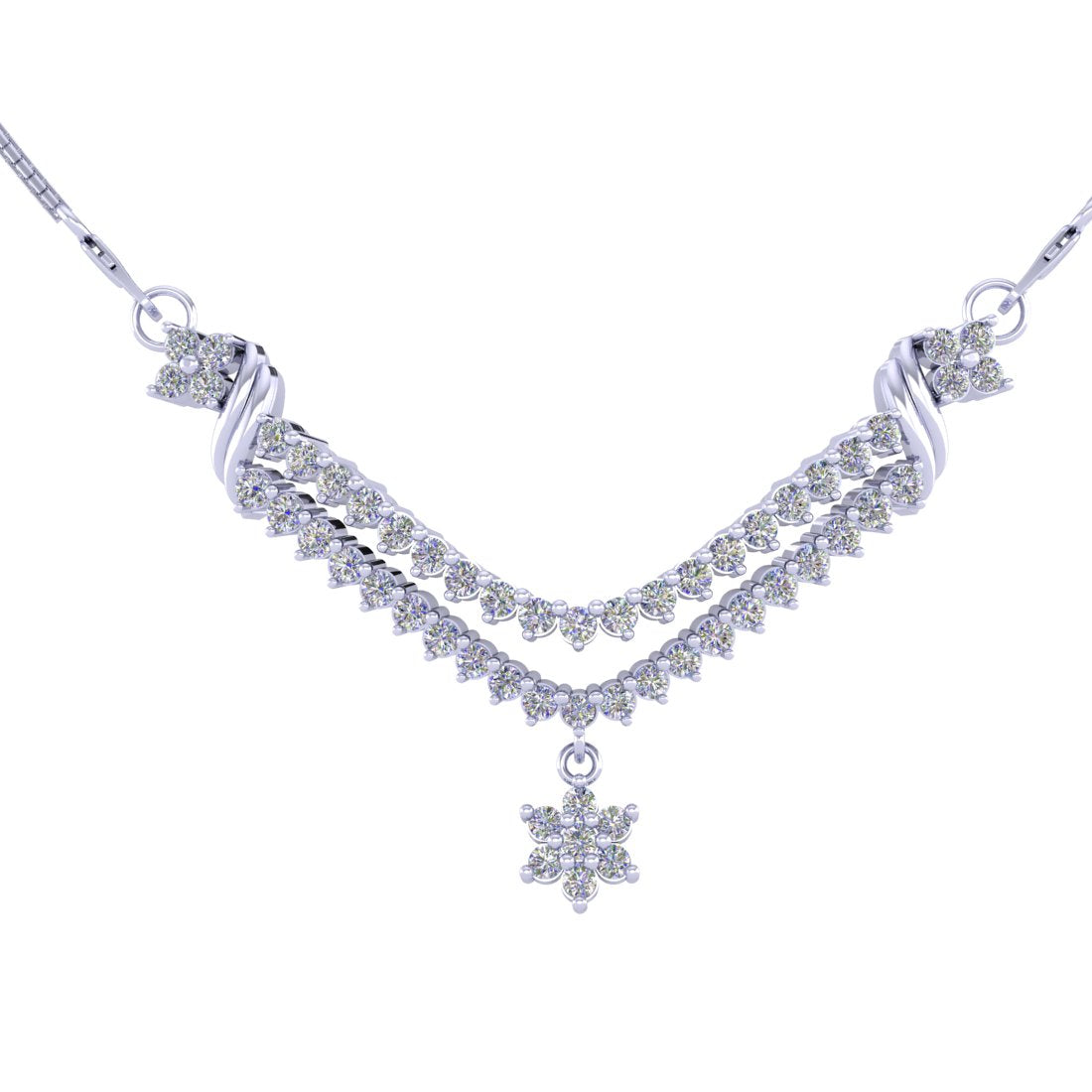 925 Sterling Silver Eternal love Floral Love Bond Mangalsutra