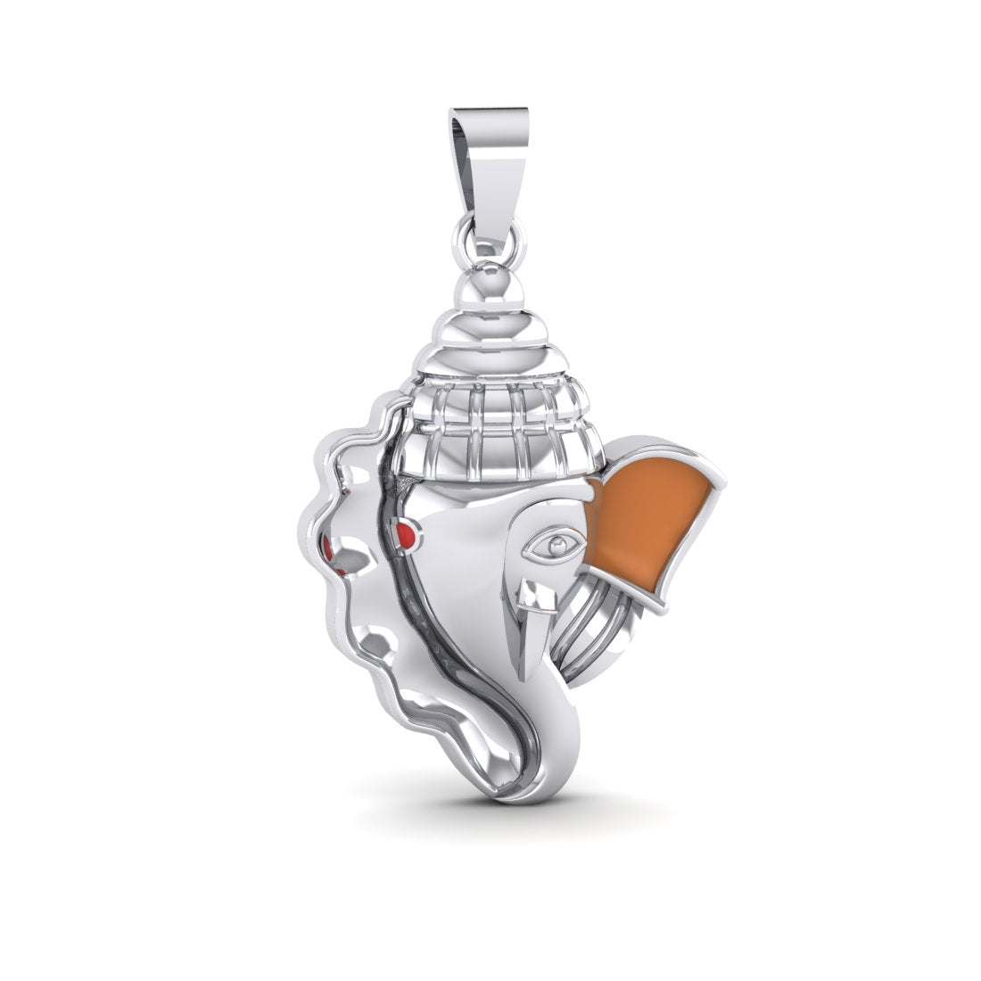Sterling Silver Lord Ganesh Pendant (without Chain) for Men and Women