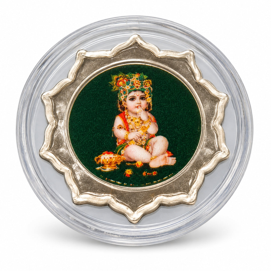 1 GM 999 Pure Silver Baby Krishna Coin Gift Box