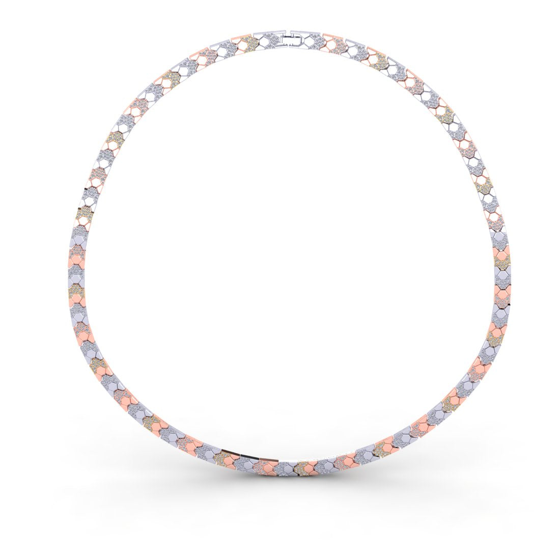 Sterling Silver Dual Tone Stone Studded Chain for Women and Girls
