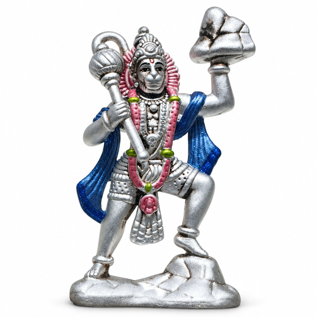 920 Silver Lord Hanuman Sanjeevani Idol