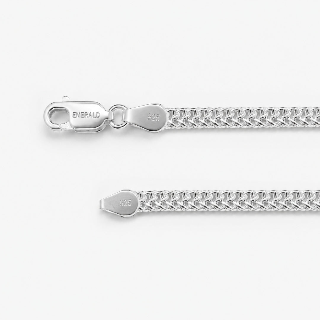 Sterling Silver Woven Curb Chain for Men and Women