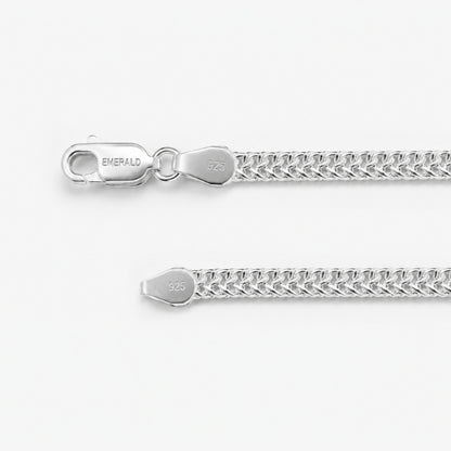 Sterling Silver Woven Curb Chain for Men and Women
